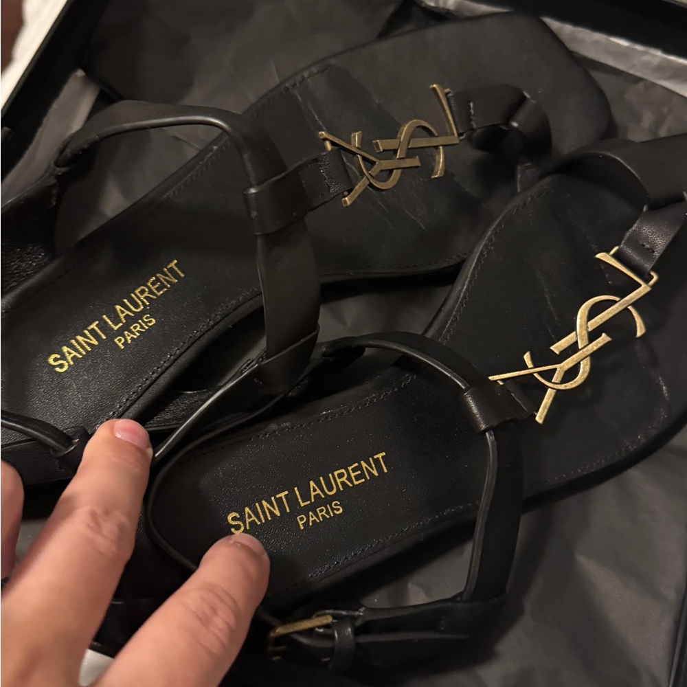 YSL Logo Sandals